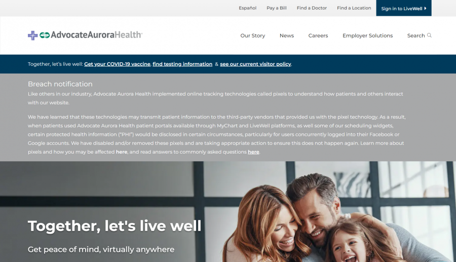 photo of advocate aurora web site
