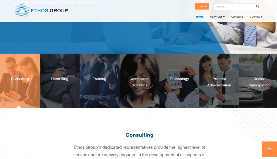 photo of ethos group web site