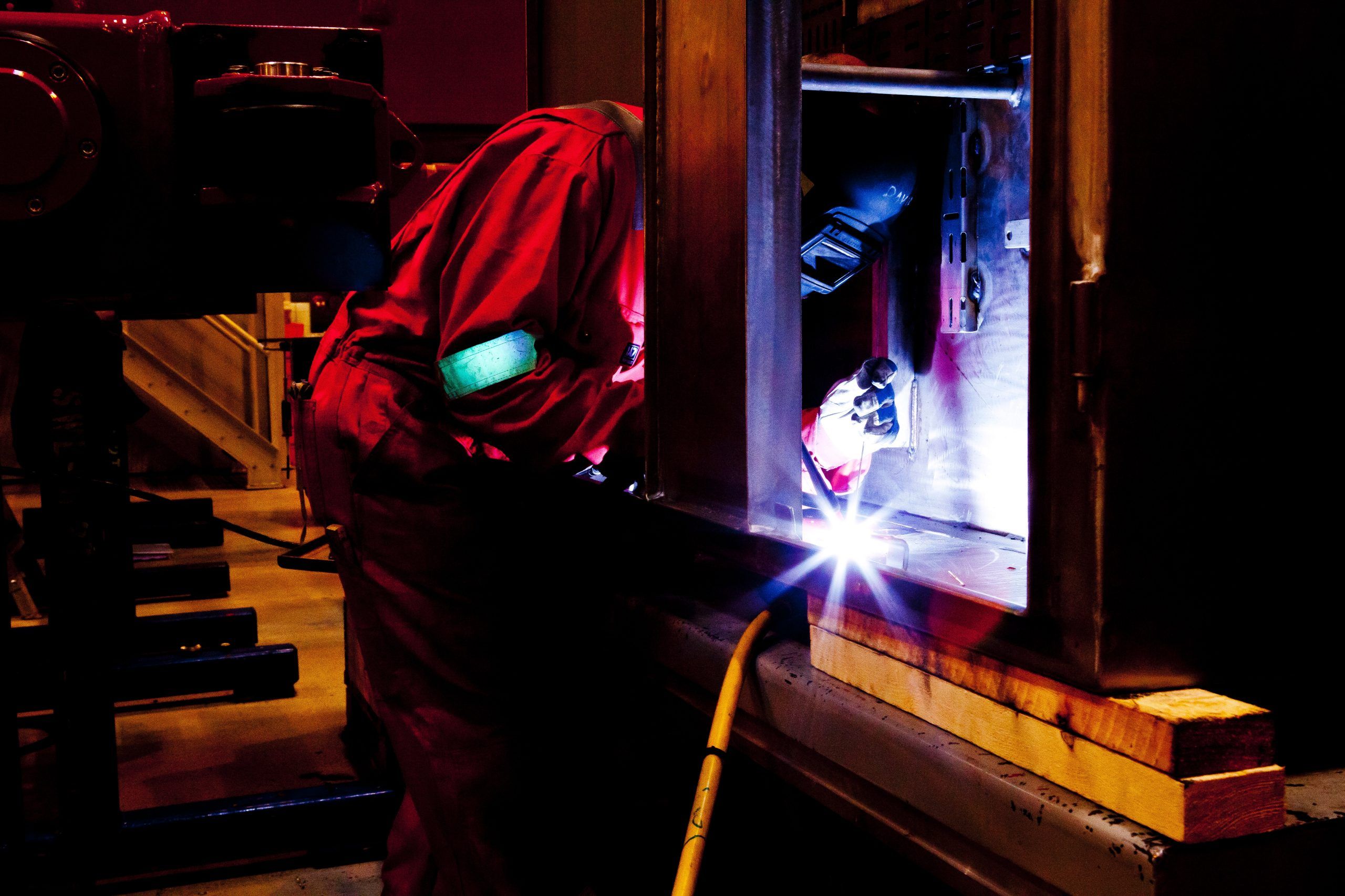 man welding
