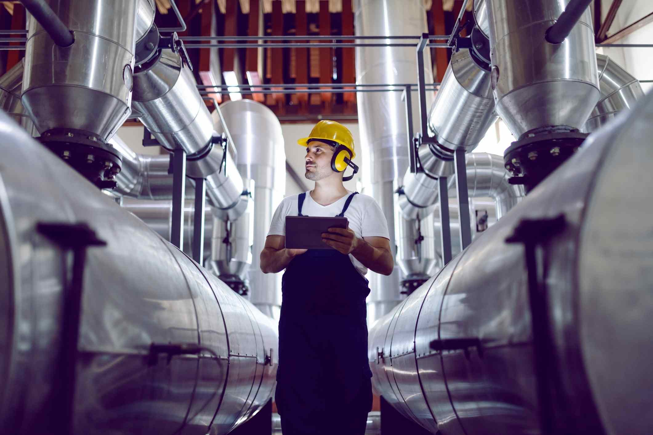 A worker who suffers asbestos exposure in power plants.