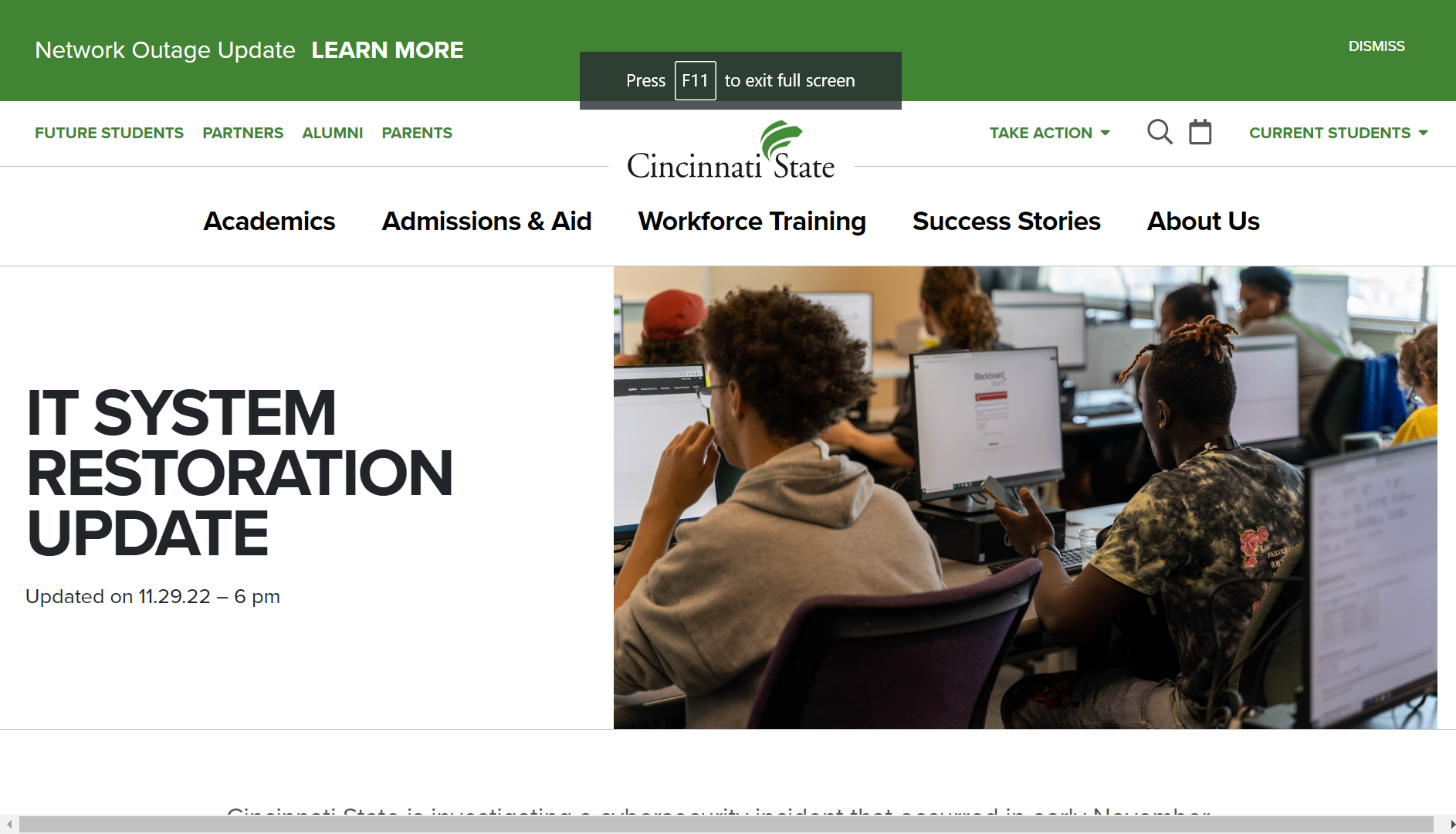 Cincinnati State Community College Data Breach Investigation